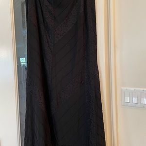 Ladies long black skirt with lace details size M